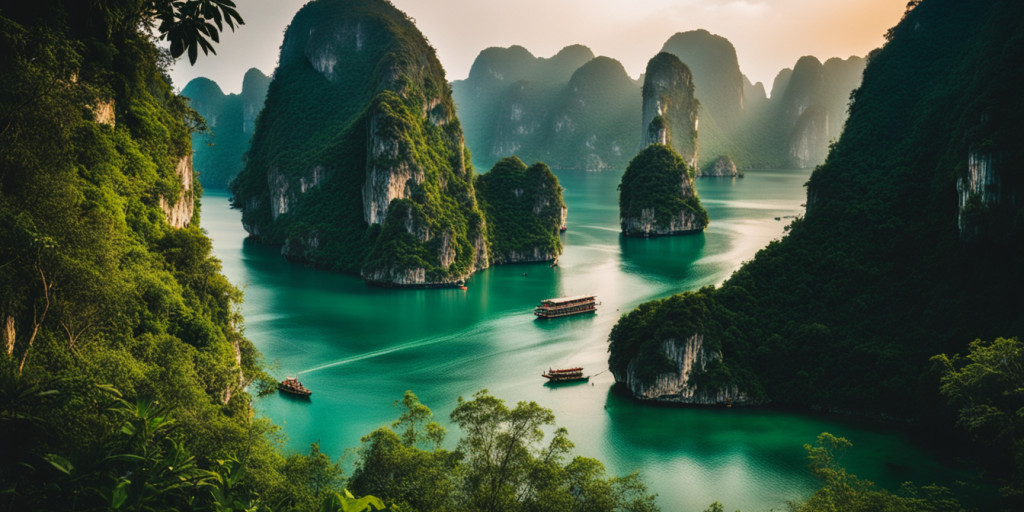 La baie d'Halong et ses pitons rocheux